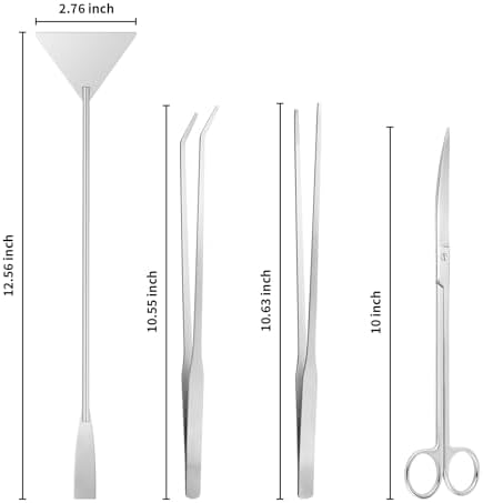 Aquascape Tools Aquarium Kit - 4PCS Terrarium Supplies Include Long Tweezers for Terrarium