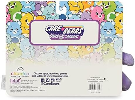 Pet Toy 3PC Set Share Bear Squeaker Flattie Plush with Crinkle Texture Eggs and Bacon