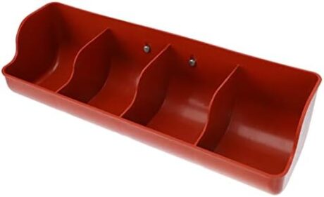 Happyyami Pig Trough 4 Compartment Fence Feeder Pig Feeder Plastic