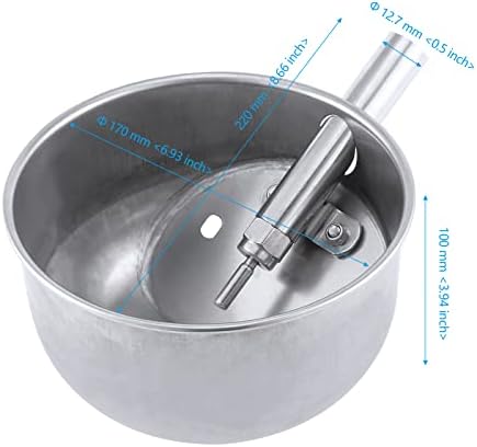 2 Pack Pig Waterer, Automatic Stainless Steel Pig Water Bowl with 1/2 Inch Water Nipper, Livestock Waterer Drinker for Piglets, Goats, Sheep and Other Farm Animals