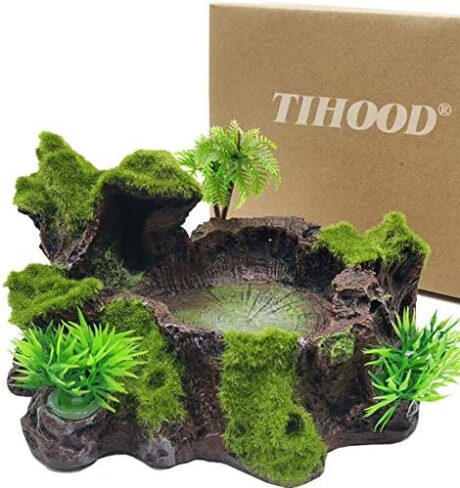 TIHOOD Plastic Reptile Tank Decor Resin Reptile Platform Artificial Tree
