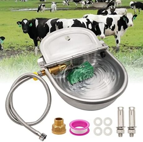 Automatic Dog Water Bowl Dispenser Large Breed Outdoor Stainless Steel Large Dog Water Bowl Dispenser Auto Water Dog Bowl Automatic Dog Waterer for Dog Chicken Livestock Horse Animal