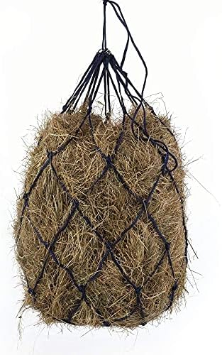 BLOOMOAK Hay Net for Horse, Black Hay Bag 40" Length and 4" Larger Holes Metal Rings for Goat/Donkeys/Older Horses 1 PCS (40" Length & 4“ Hole)
