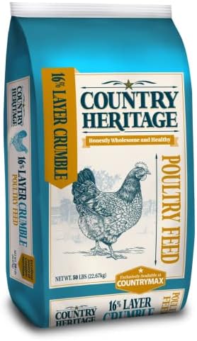 Country Heritage Chicken Layer Crumble 16% Protein Feed for Egg Layers 50 Pounds