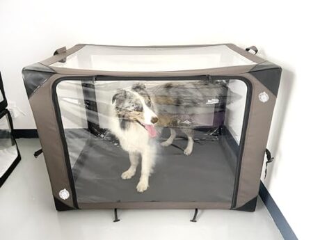 Pet Oxygen Cage for Large Dogs to Obtain Oxygen/Nebulizing Care, Tube Kit and Mat Included (L- 43.3x31.5x31.5)