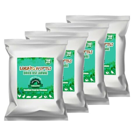 LuckyQworms Dried Black Solidier Fly Larvae 44LBS, 85X More Calcium Than Mealworms High-Protein BSF Larvae Chicken Treats Non-GMO BSFL for Chickens, Hens, Ducks, Wild Birds