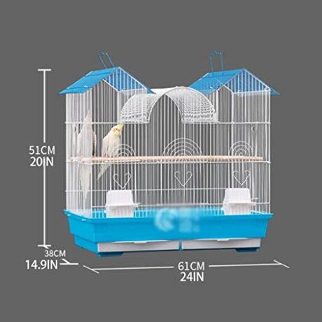 Solid 20" Birdcages Classic Breeding Bird Cage Creative Wrought Iron Birdcage Large Bird Cagea Bird Cage Accessories for Home (B)