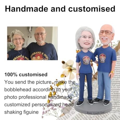 VKLK Custom Bobbleheads Figures 8-inch Personalized Gift for Father's Day and Mother's Day Wedding as Wedding Anniversary, Family Gathering, Classmates Gathering, Unique Gift Based on Photos