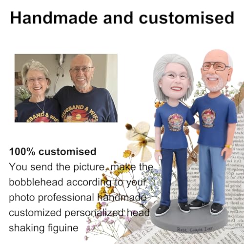 VKLK Custom Bobbleheads Figures 8-inch Personalized Gift for Father's Day and Mother's Day Wedding as Wedding Anniversary, Family Gathering, Classmates Gathering, Unique Gift Based on Photos