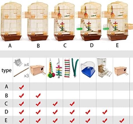 Elegant Birdcage Gold Large Birdcages Simple Retro Birdcage Square Bird Cage Bird Cages Accessories Gold Wrought Iron Birdcage for Parrot Exquisite Beautiful
